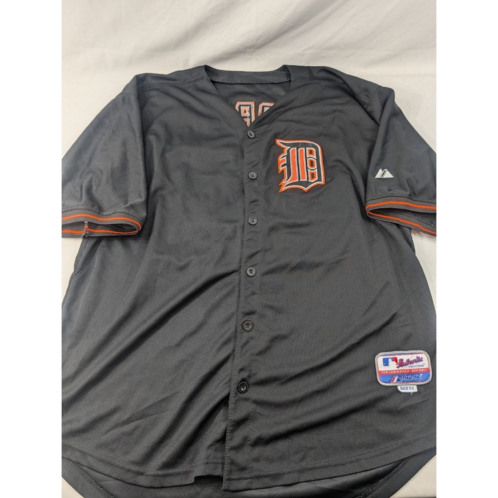 Vintage‎ Detroit Tigers Jersey Mens XL 52 Solid Cabrera 24 Baseball Majestic
